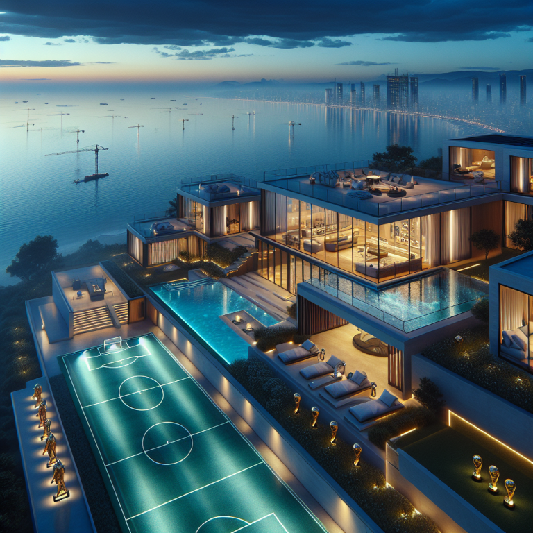 Элитная вилла чемпиона с пентхаусом и частной тренировочной базой у моря.